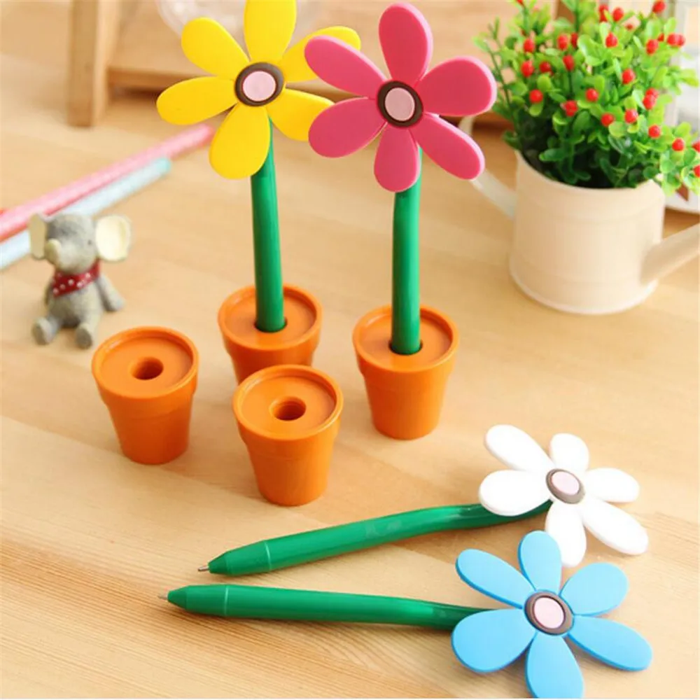 Креативная шариковая ручка с подсолнухом милый цветочный горшок красивый дизайн