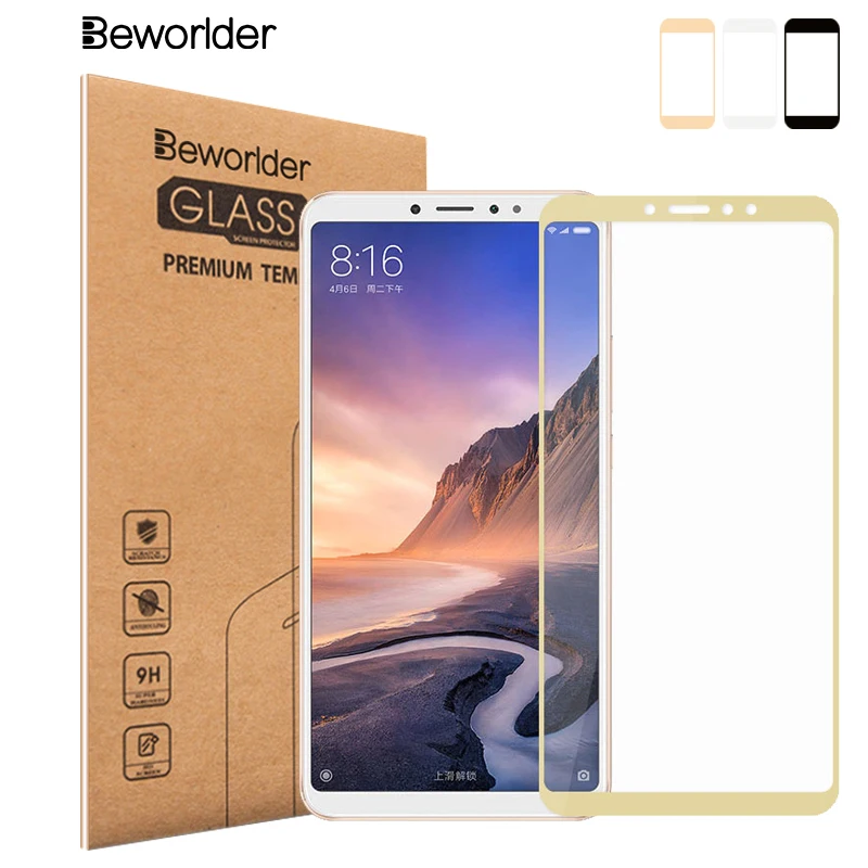 Beworlder закаленное Стекло для Xiaomi mi макс 3 защитить фильм Max3 полный охват Экран
