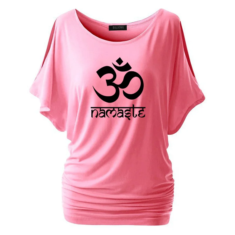 

T shirt femme 2019 Summer Tees Tops O-Neck Short Sleeve T Shirts Printed Om Namaste clothing t shirt Brand for girls