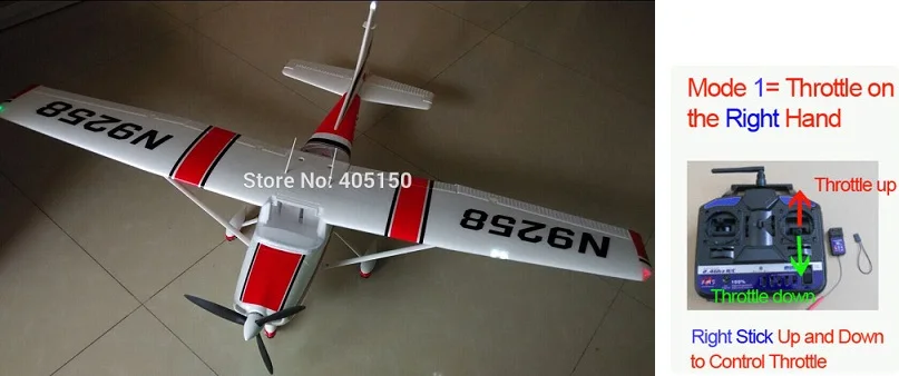 Red Mode 1 Хороший для начинающих RC самолет тренировочный самолет V2 Cessna 182 1410 мм размах крыльев 6ch с закрылками, светодиодный светильник epo RTF, без батареи - Цвет: Red Mode 1