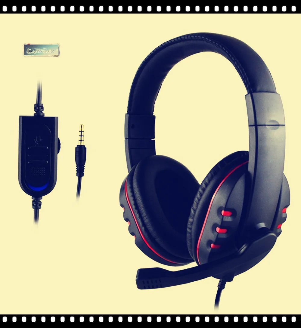 Три стерео 3 5 мм проводные наушники с микрофоном регулируемые над ушами игровые