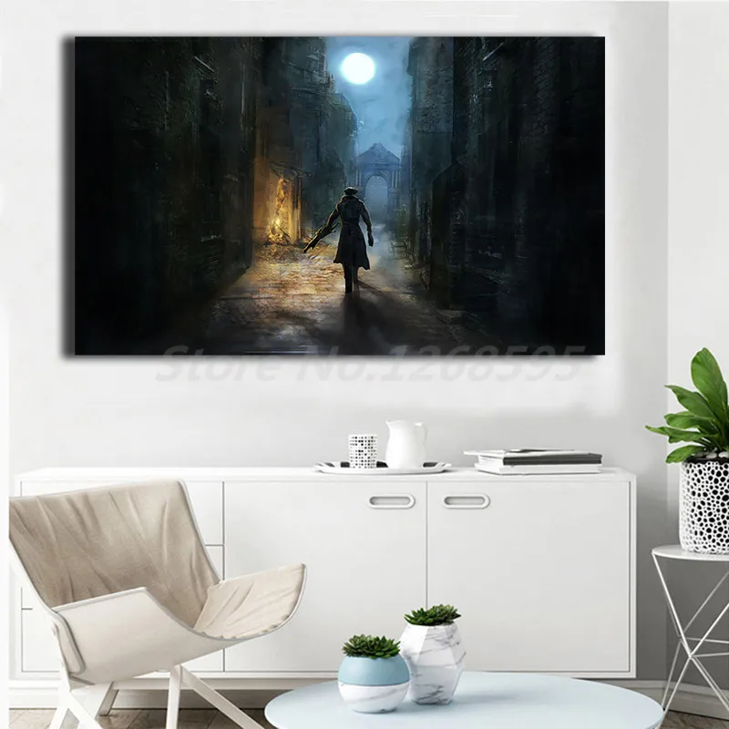Bloodborne Game Hunter Wallpaper Canvas Painting Print Tableau Living Room Home Decor Modern Wall Art Oil Poster | Дом и сад