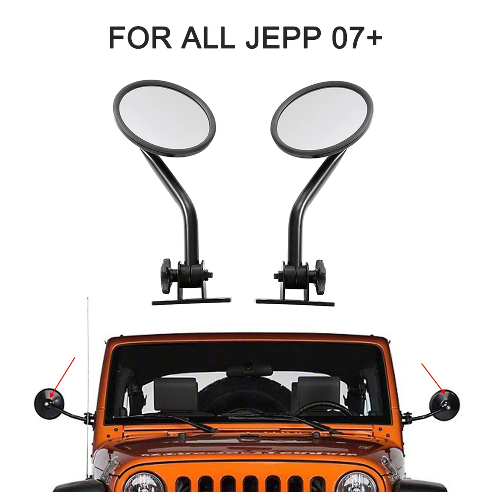 Зеркало автомобильное круглое заднего вида для Jeep Wrangler TJ LJ YJ JK 4x4 1 пара|Зеркала и