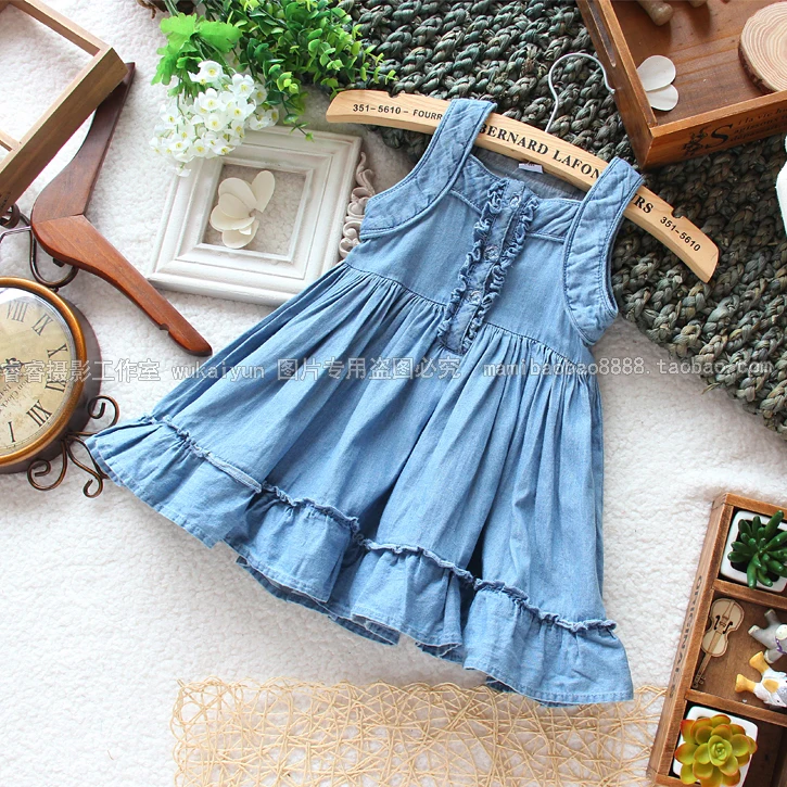 Новинка 2014 года Летнее платье для маленькой девочки Детская с бретельками