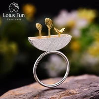 lotus fun real 925 sterling silver natural handmade original designer fine jewelry my little garden open female rings bijoux