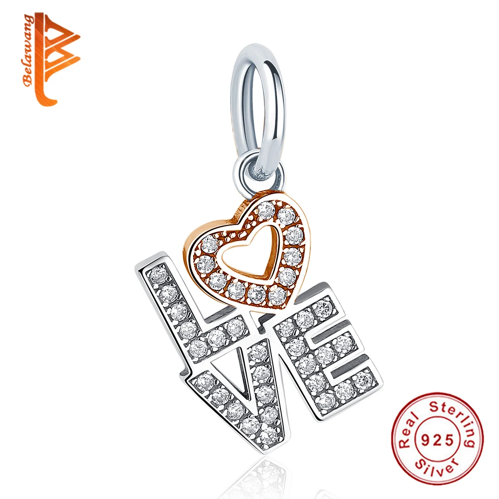 

BELAWANG европейский кулон 925 Стерлинговое серебро хрустальные бусины Подвески fit оригинальный Шарм для браслетов и ожерелий DIY, иных ювелирные ...