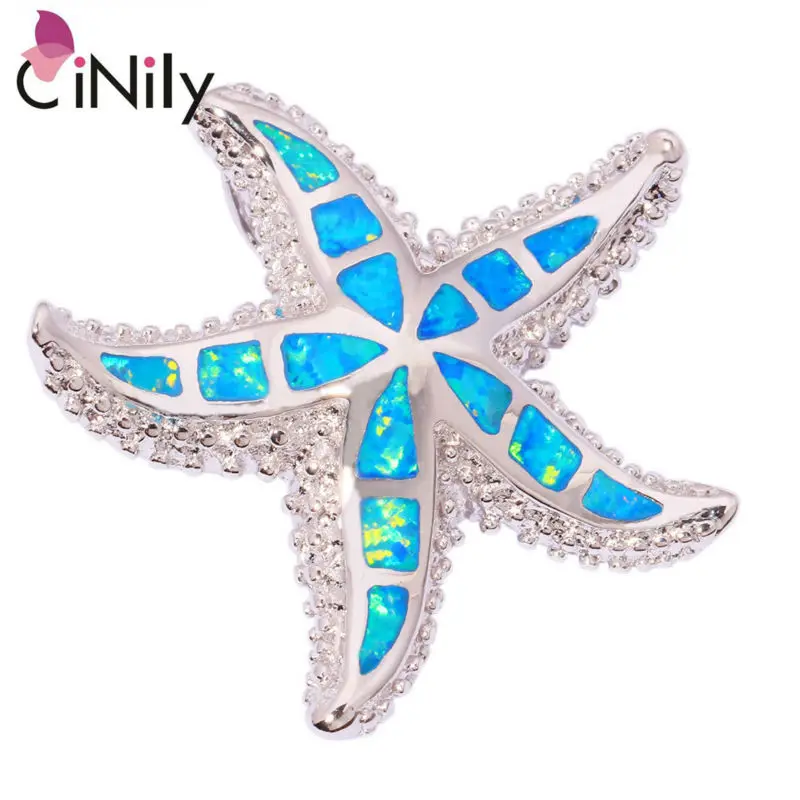 Подвеска CiNily с голубым огненным опалом для девочек|opal silver|blue fire opalfire opal |