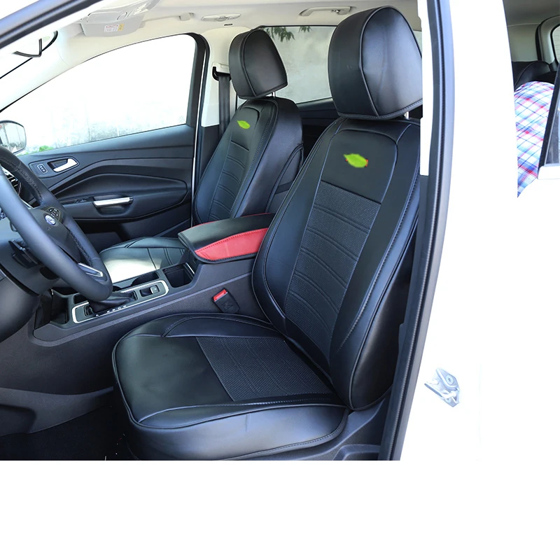 standard black 2 Lsrtw2017 роскошные кожаные подушки сиденья автомобиля коврик для Ford Kuga Escape - Color Name: standard black 2