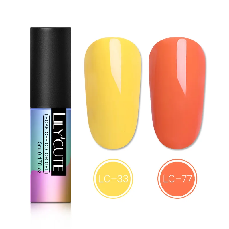 Pattern 22 2pc LILYCUTE Блестящий Гель-лак 5 мл стойкий Полупостоянный Маникюр Vernis для ногтей Гель-лак для ногтей - Цвет: Pattern 22 2pc