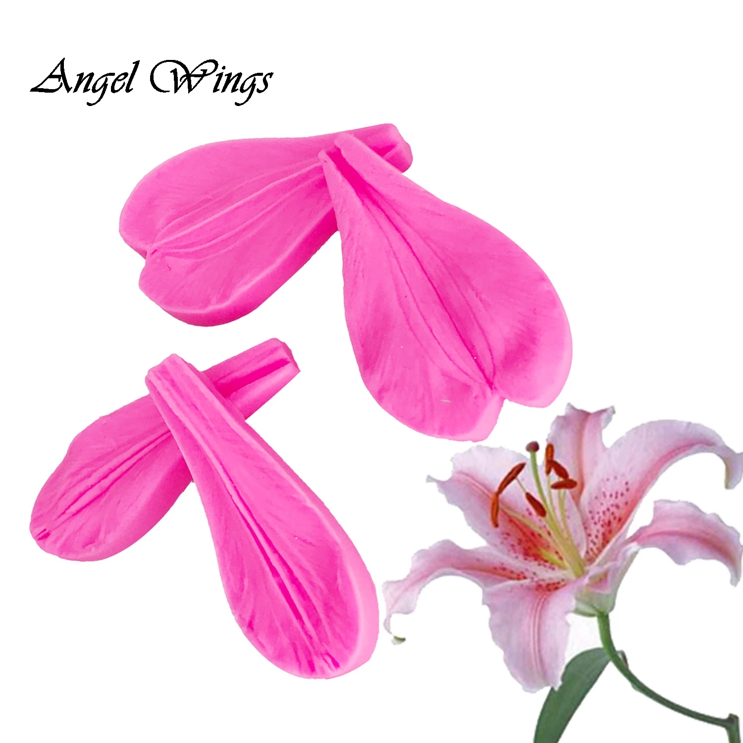 4 шт./компл. силиконовая форма в виде лепестков лилии для украшения торта помадки