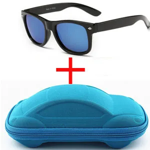 blue and blue case Крутые От 6 до 15 лет, детские солнцезащитные очки, солнцезащитные очки для детей, для мальчиков и девочек, модные очки, покрытие линз, УФ-защита 400, чехол - Цвет линз: blue and blue case