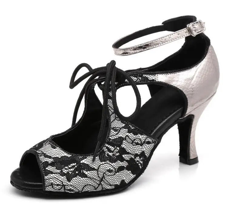 black heel 10cm Женская обувь для латинских бальных танцев, женские сандалии для сальсы, высокий каблук 6/7. 5/8. 5 см, черный цвет, Самба, танго, кизомба, танцевальная обувь, мягкая JuseDanc - Цвет: black heel 10cm