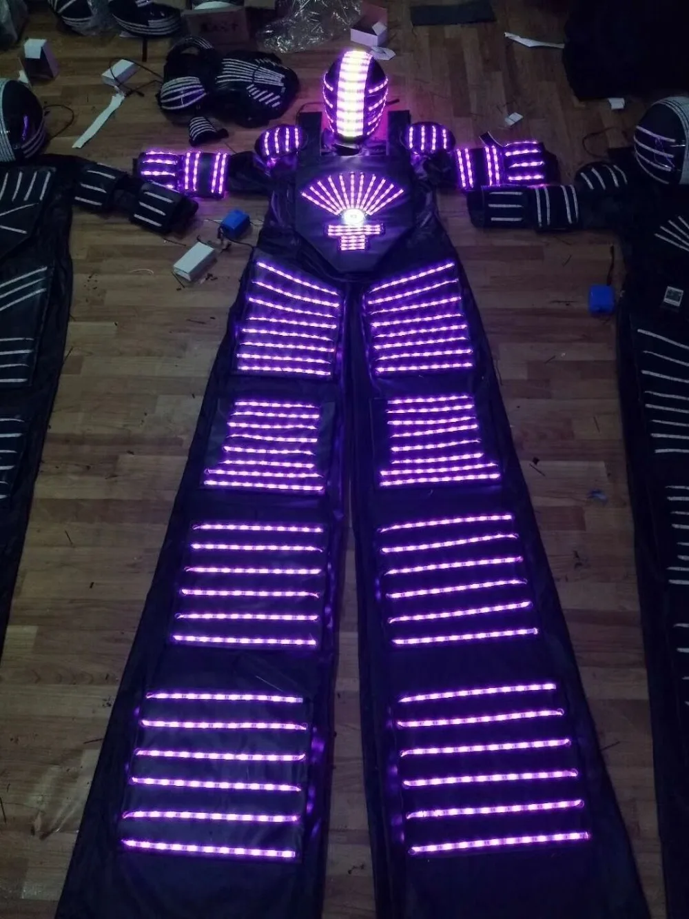 

LED robot costume /David Guetta LED robot suit/ illuminated kryoman Robot Size/ color customized