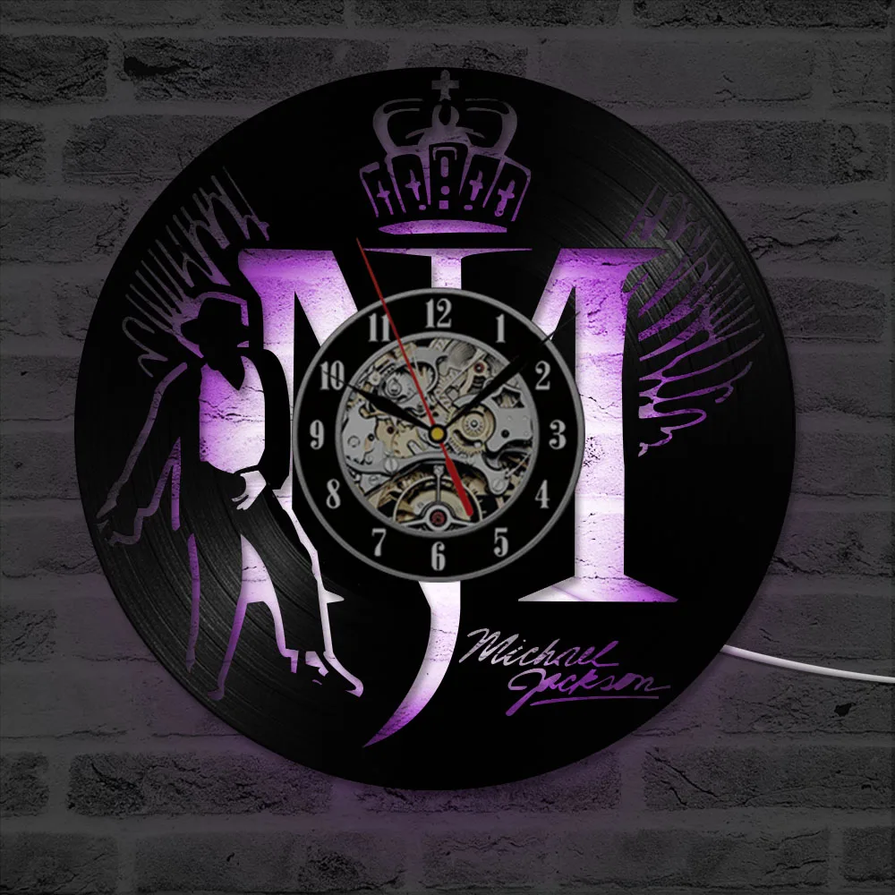 Майкл Джексон Дизайн Виниловая пластинка WallClock творческий висит античный черный