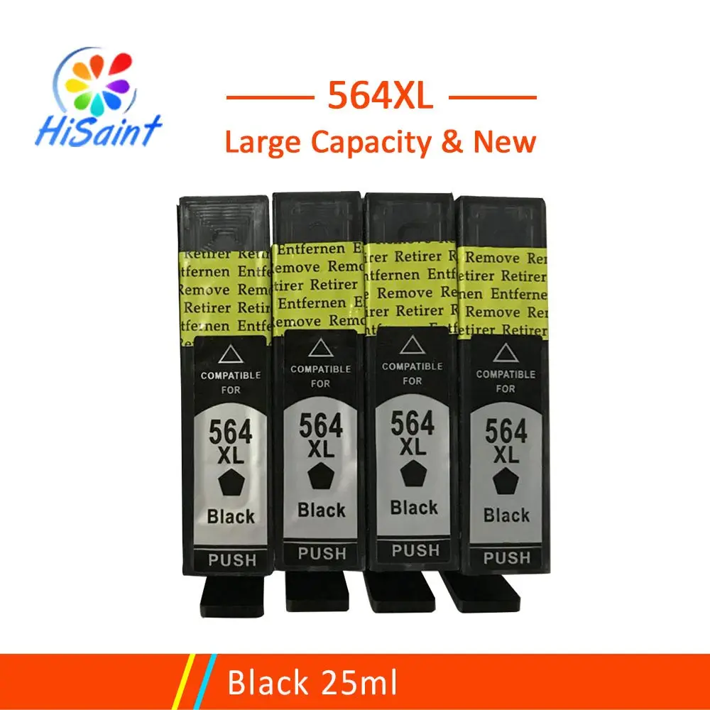 4 black 4pcs Hisaint совместимый чернильный картридж для hp 564 XL 564XL для hp Photosmart 5510 5511 5512 5514 5515 5520 6512 6515 6520 7510 принтер - Цвет: 4 black 4pcs