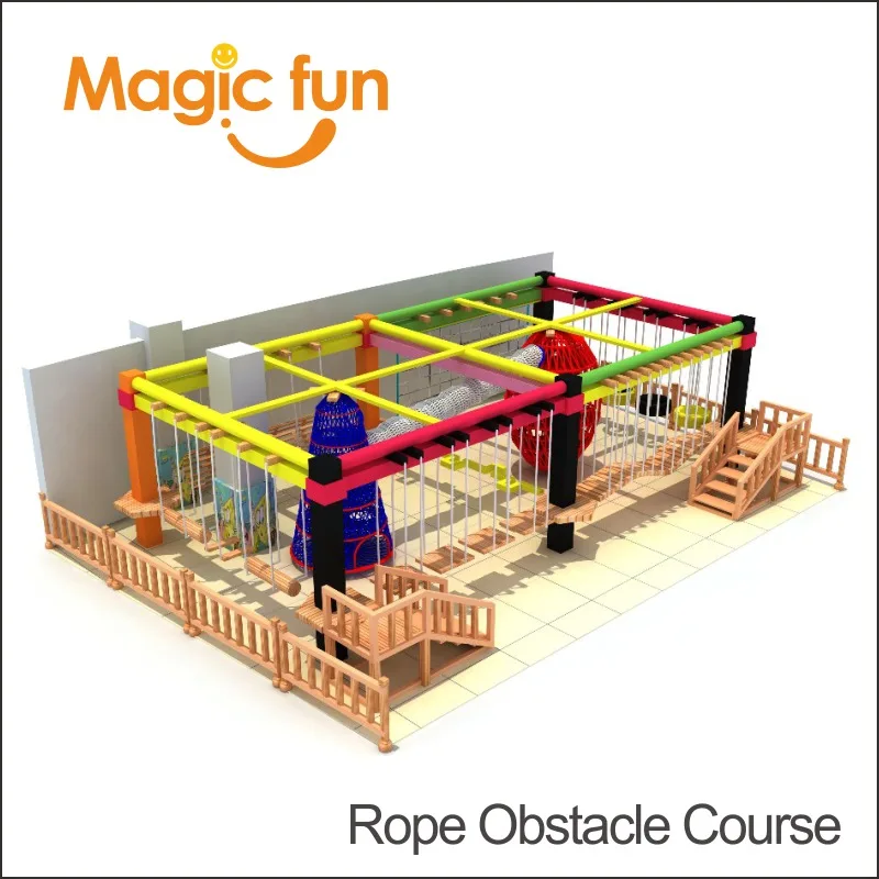 Безопасные препятствия MAGIC FUN с закрытым отслеживанием Детские приключения трос
