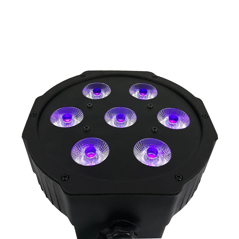 10 шт./лот светодиодный 7x12W 4in1 Цвет сцена плоский Par Светильник ing DMX Бизнес светильник отличается высокой Мощность светильник с профессиональным для вечерние бальные