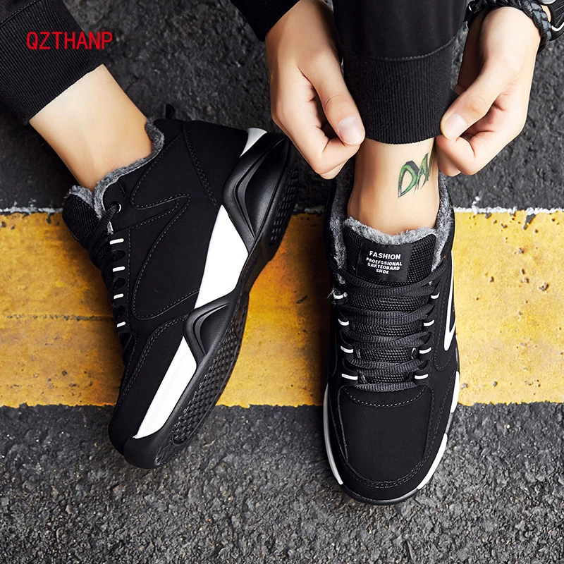 

Fashion Men Casual Shoes High Quality Sneakers Male Comfortable Hommes Footwears Chaussure HommeMens Keep Warm with Fur Shoes