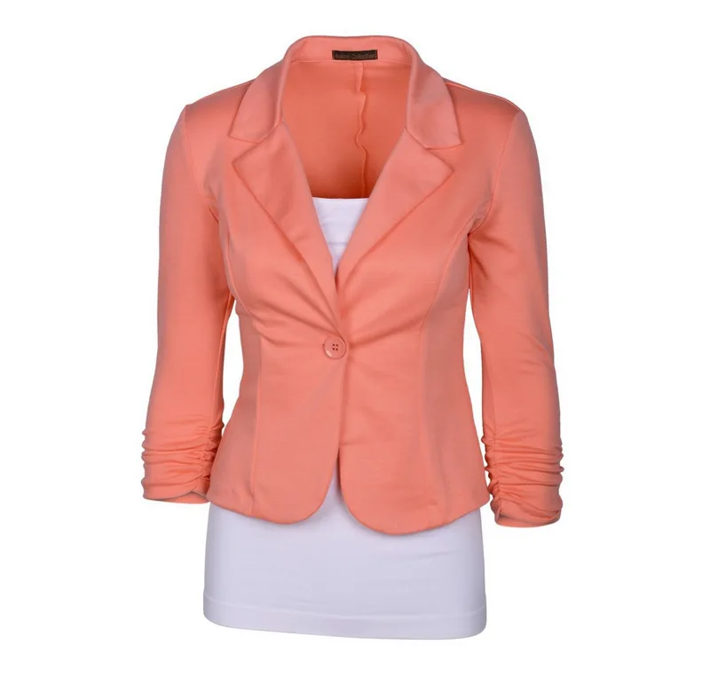 

2018 Spring Autumn Jackets for Women Short and Fresh Blazer Women Jacket Cotton Spandex Ladies Blazers Candy Color Free Shipping