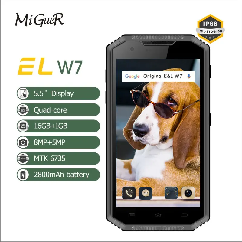 E & L W7 смартфон с 5 дюймовым дисплеем четырёхъядерным процессором MTK6735 ОЗУ 1 ГБ ПЗУ