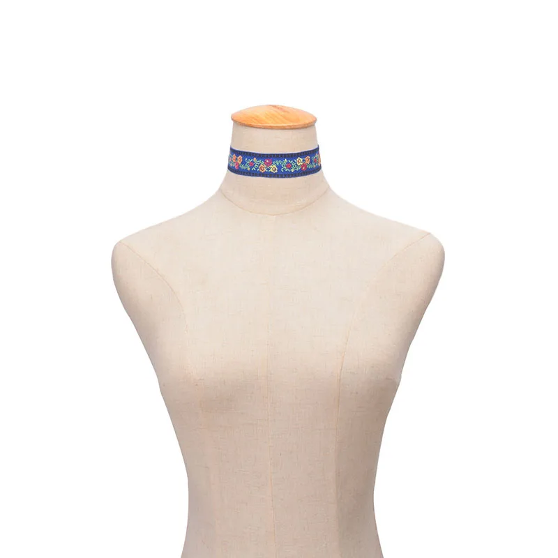 Blue National Style Flower Choker Necklace Embroidery Bohemia For Woman Individuality Hot-Selling Trendy | Украшения и аксессуары