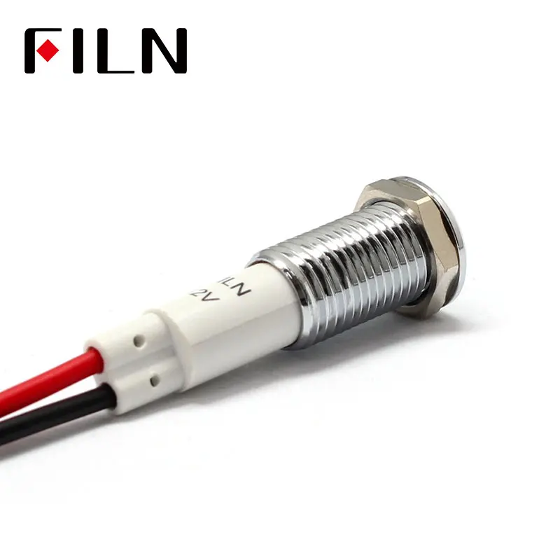 СВЕТОДИОДНЫЙ световой индикатор FILN 10 мм серебристый красный желтый белый синий