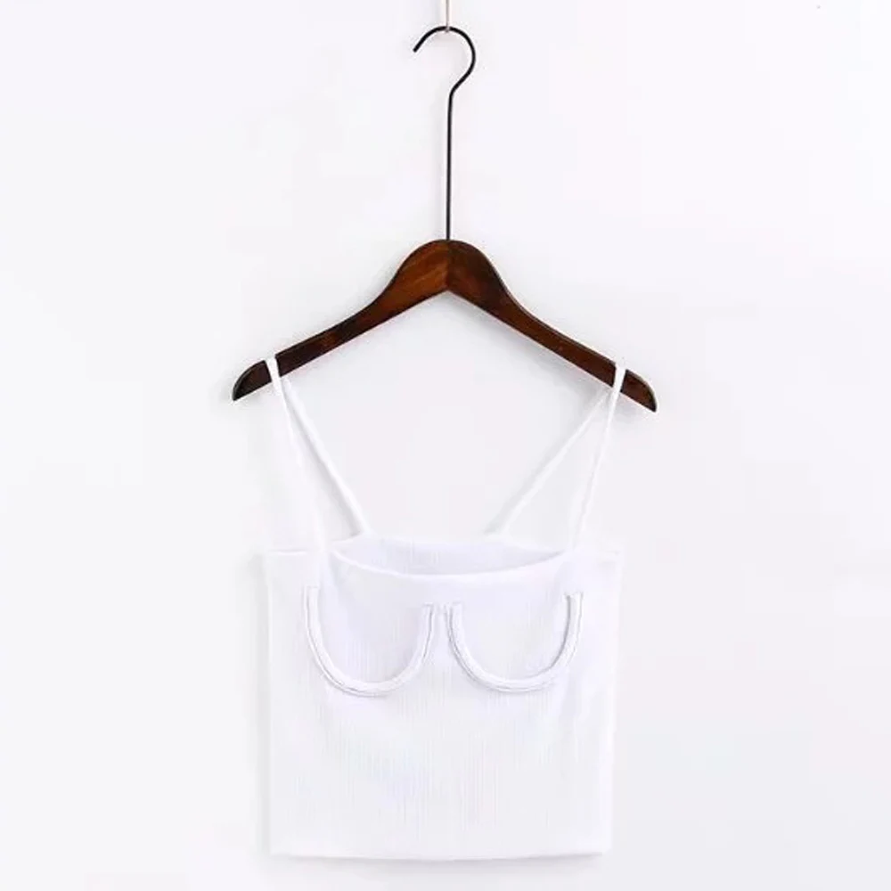 FIRSTTO, сексуальный трикотажный топ с полумесяцем, бюстье, Camisetas, пуловер, модный топ на бретельках, короткий жилет, укороченные топы, 10 стилей