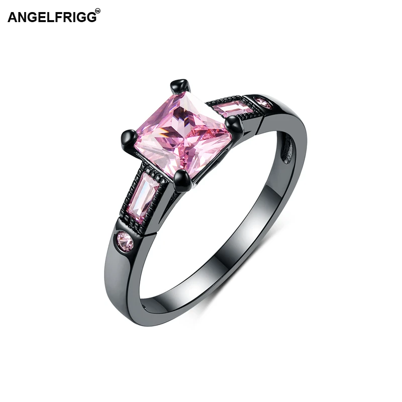 ANGELFRIGG Европейская мода для девочек женское кольцо черные обручальные кольца
