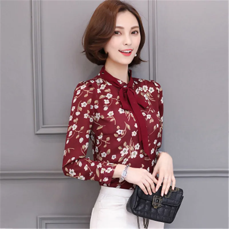 

Spring Summer Chiffon Blusas Feminina Blouse Plus Size Women Blouse Shirt Tops Tee Office Vintage Chemise Femme Long Sleeve