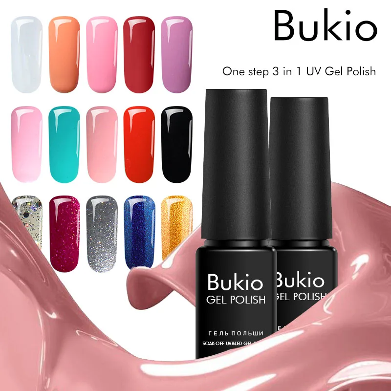 Гель лак для ногтей Bukio One шаг 3 в 1 отмачивающиеся дизайнерские украшения