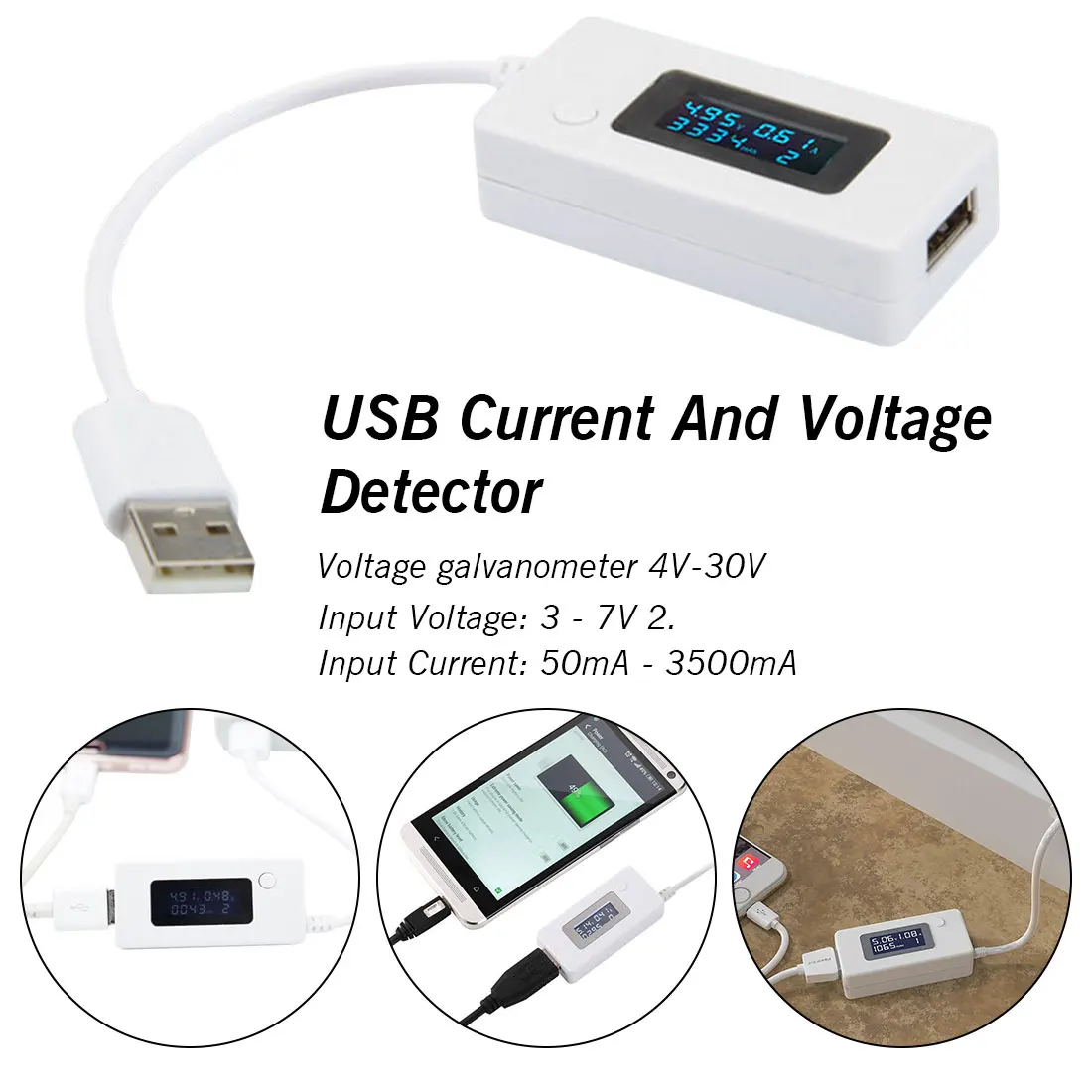 USB детектор с ЖК дисплеем вольтметр амперметр зарядное устройство для мобильных