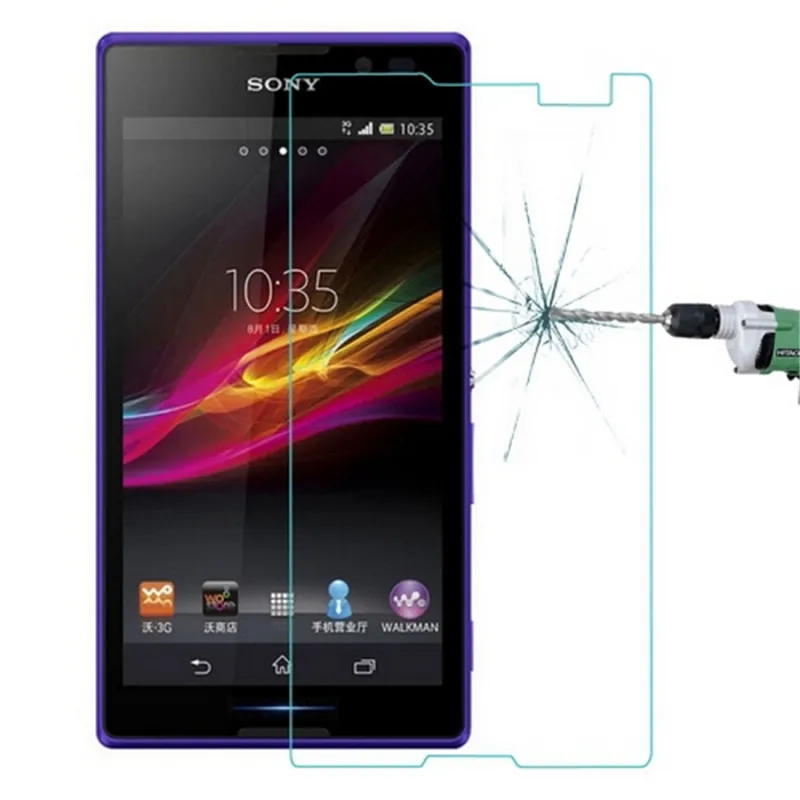 Высококачественное закаленное стекло для Sony Xperia C S39H C2305 C2304 C2503 двойная защита