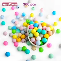 keepgrow 300pcs silicone beads 12mm eco friendly sensory teething necklace food grade mom nursing diy jewelry baby teethers