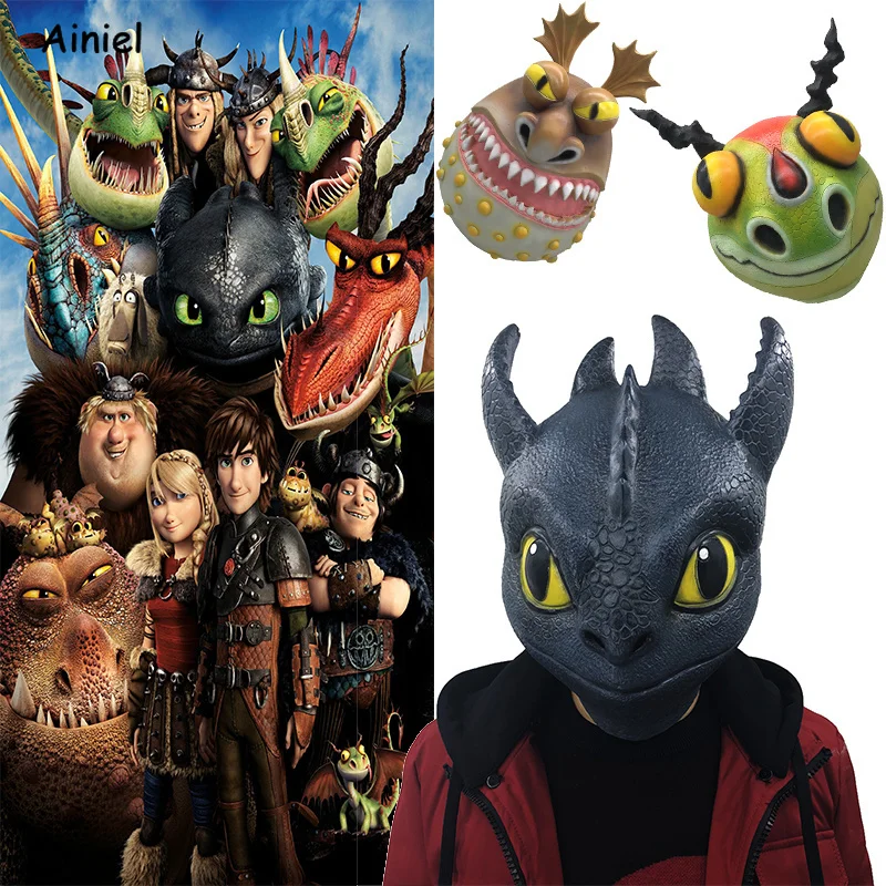 Как приручить дракона маска для косплея ночная Фурия Беззубик гронкл ужас полная