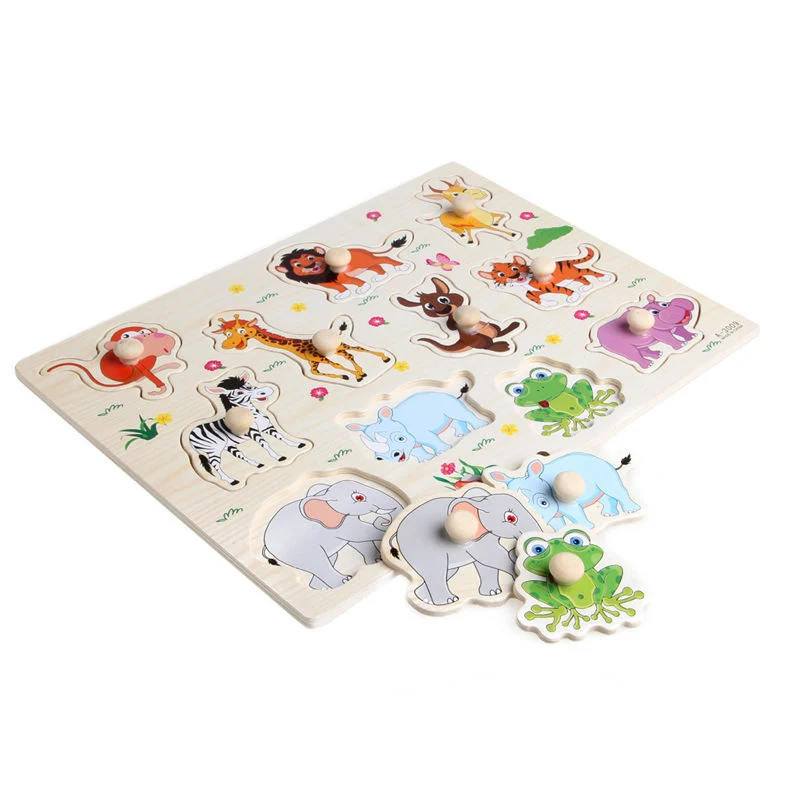 Детские для малышей животного деревянный привлекательные раннего обучения