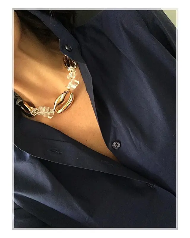 Заявление Bijoux Femme пляжные золото вентилятор Морская ракушка с гребешком женское ожерелье, бохо богемское короткое ожерелье колье-чокер гребень ожерелье с раковинами ювелирные изделия