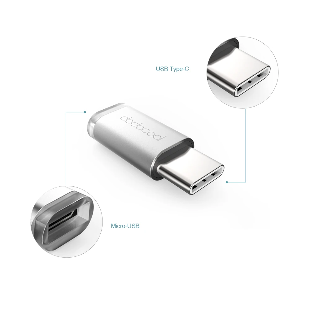 Адаптер dodocool USB 3 1 Type C папа Micro мама для Xiaomi mi5 4C 4S redmi pro OnePlus 2 Nexus 5X zuk