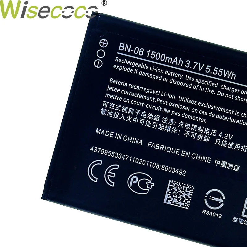Wisecoco 1500/2100 мАч BN-06 аккумулятор для Nokia microsoft Lumia 430 Lumia430 Замена телефона с номером отслеживания