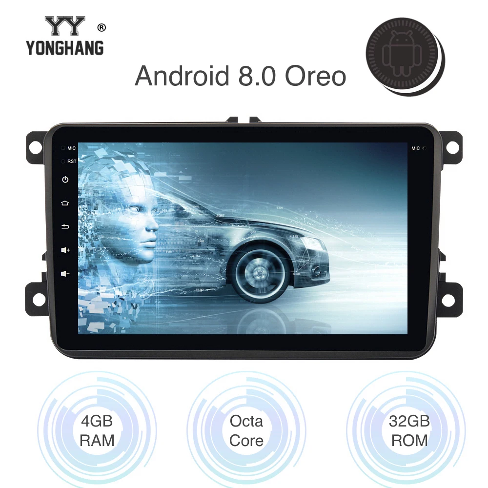 Android 8 0/7 1 Автомобильный GPS навигатор для VW Passat Tiguan Golf Polo Jetta Touran &quotIPS экран