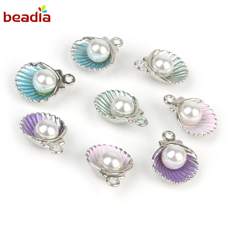 Подвеска в виде ракушки для изготовления ювелирных изделий металлический сплав