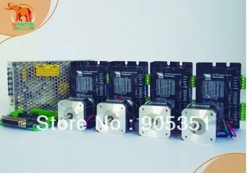 4 осевой шаговый двигатель с ЧПУ Nema17 Wantai 4200g.cm 0 9 A. 128 градусов и A 12 36 В постоянного