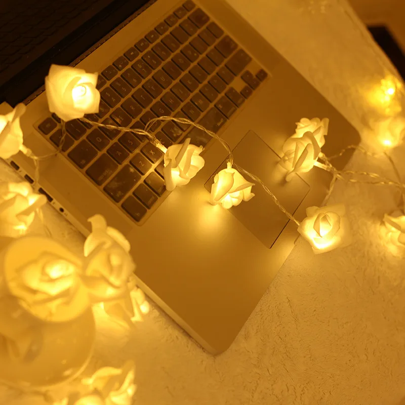 2 шт. светодиодные гирлянды с розовым цветком гирлянда сказочные огни на