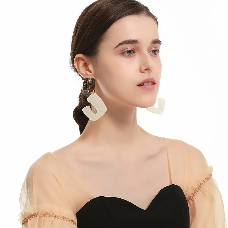 LILIE & WHITE витая Геометрическая u образная Цветная Акриловая Висячие серьги для