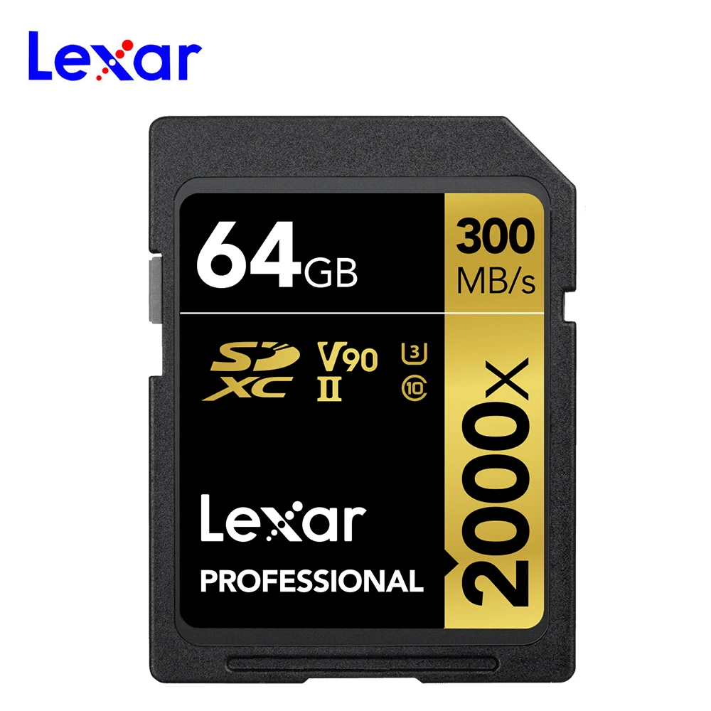 Оригинальная флеш карта Lexar 2000X памяти SD на 32 ГБ 64 128 300 МБ/с./с высокая скорость для