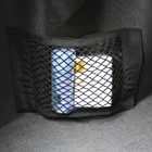 Автомобильный сетчатый мешок для хранения багажника SUV, задний эластичный карманный органайзер, волшебная клейкая лента, стильный держатель для багажа, карманный стикер