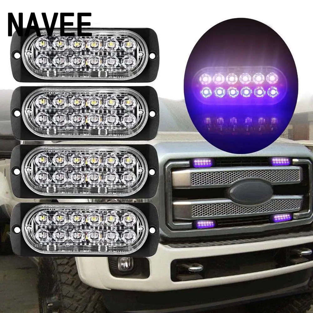 12LED 18 Вт стробоскоп Предупреждение светильник СТРОБ Гриль мигает пробоя
