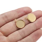 50 шт 12 мм Золотой поддон из нержавеющей стали круглые стеклянные заготовки под кабошон оправы для изготовления ювелирных изделий своими руками