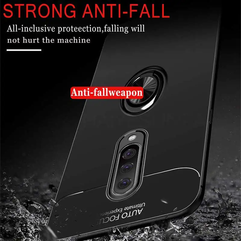 Luxury Shockproof Magnetic Bumper Case On The For Oneplus 7 Pro Cover 6 6T Soft Silicone Car Ring |