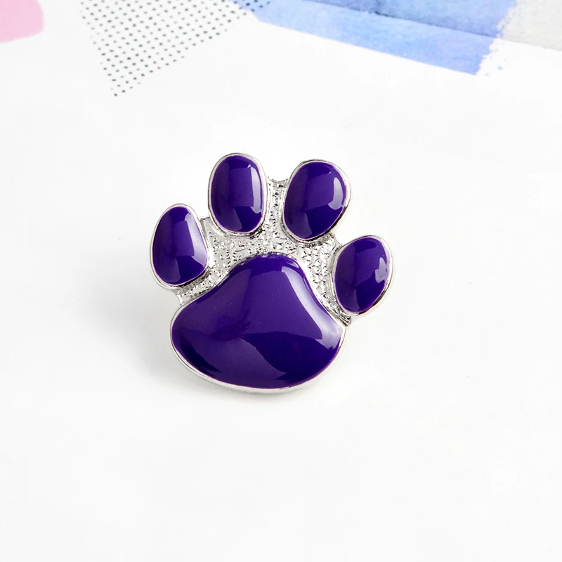 Фиолетовый собака коготь брошь милый питомец Котенок и Щенячий патруль эмали