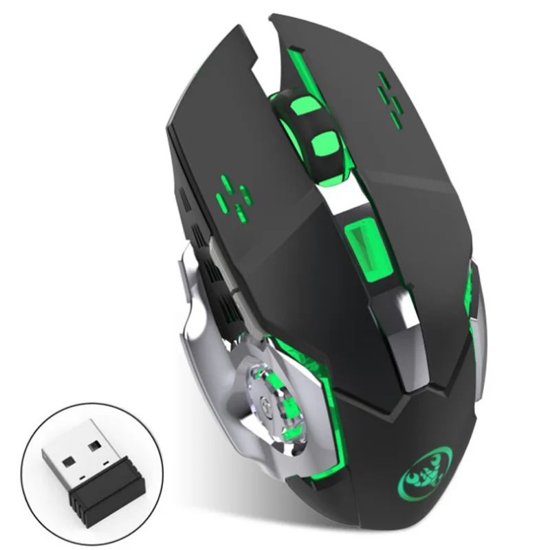 Беспроводная игровая мышь 2 4 ГГц эргономичный дизайн 2400DPI 6 кнопок USB для ноутбука